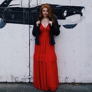 LuLus Dream About Me Red Lace Dress